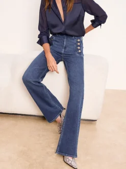 Lipsy Jean évasé à boutons Sailor