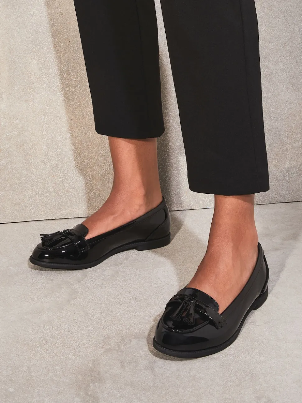 Lipsy Patent Chaussures plates Tassel Mocassins