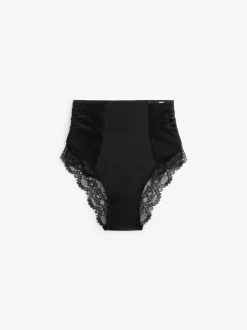 Lipsy Taille haute Shaping Lace Trim Noir Knickers