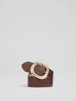 LK Bennett Crocs Ceinture en cuir à effet Bromley