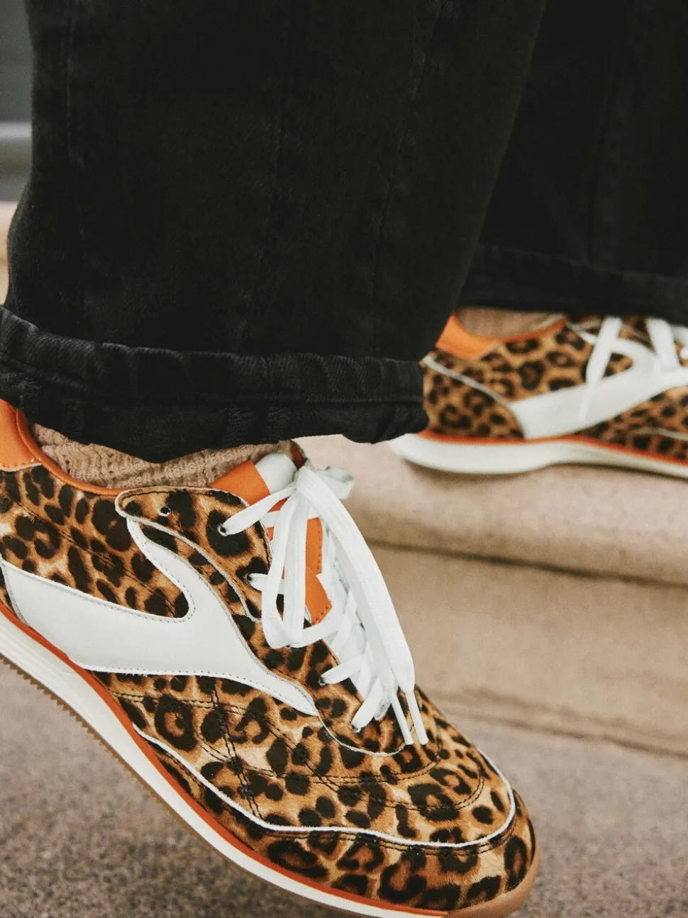 Léopard - Baskets à lacets avec panneau Forever Comfort