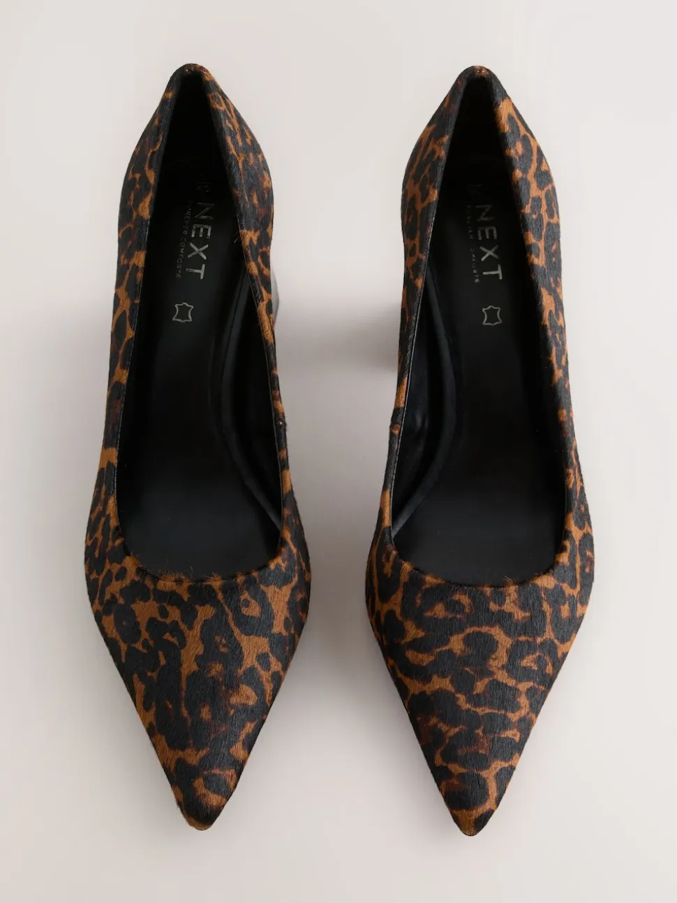 Léopard - Talons courts en cuir