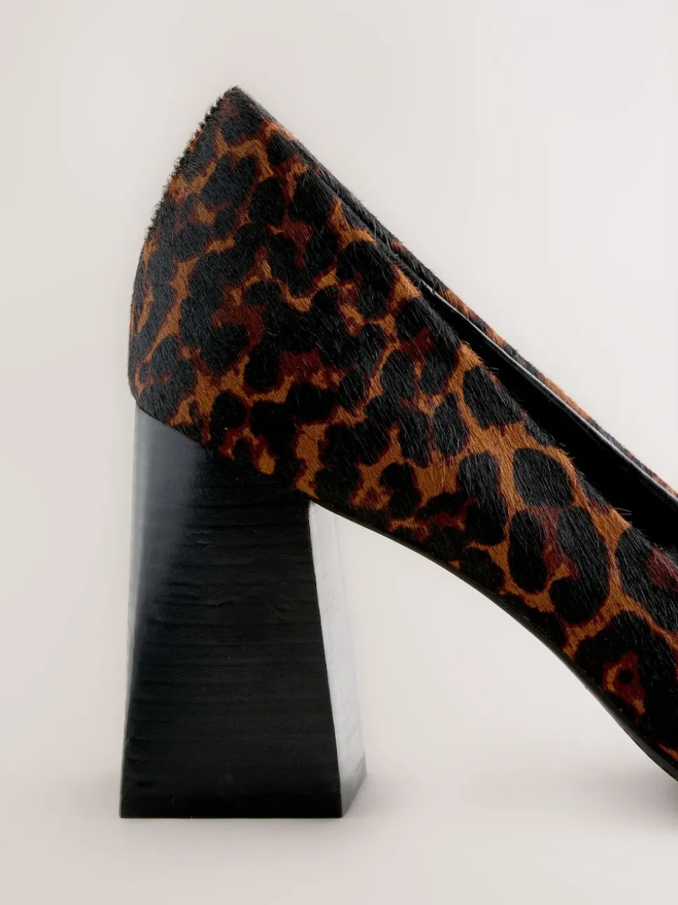 Léopard - Talons courts en cuir