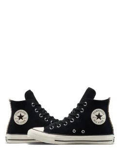 Léopard noir - Converse Baskets Chuck Taylor en daim sur l’ensemble