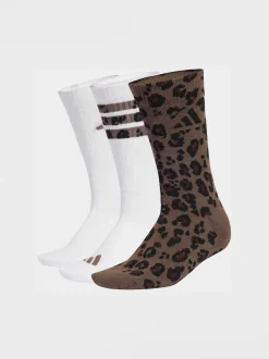 Lot de 3 paires de chaussettes adidas Col rond Léopard imprimé