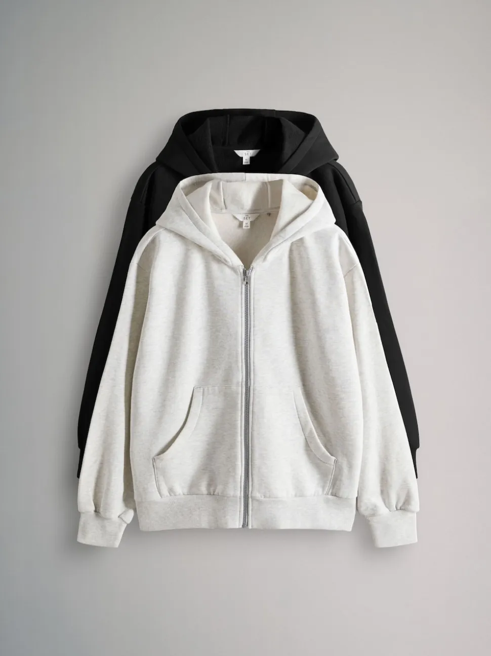 Lot de 2 sweats à capuche zippés The Set