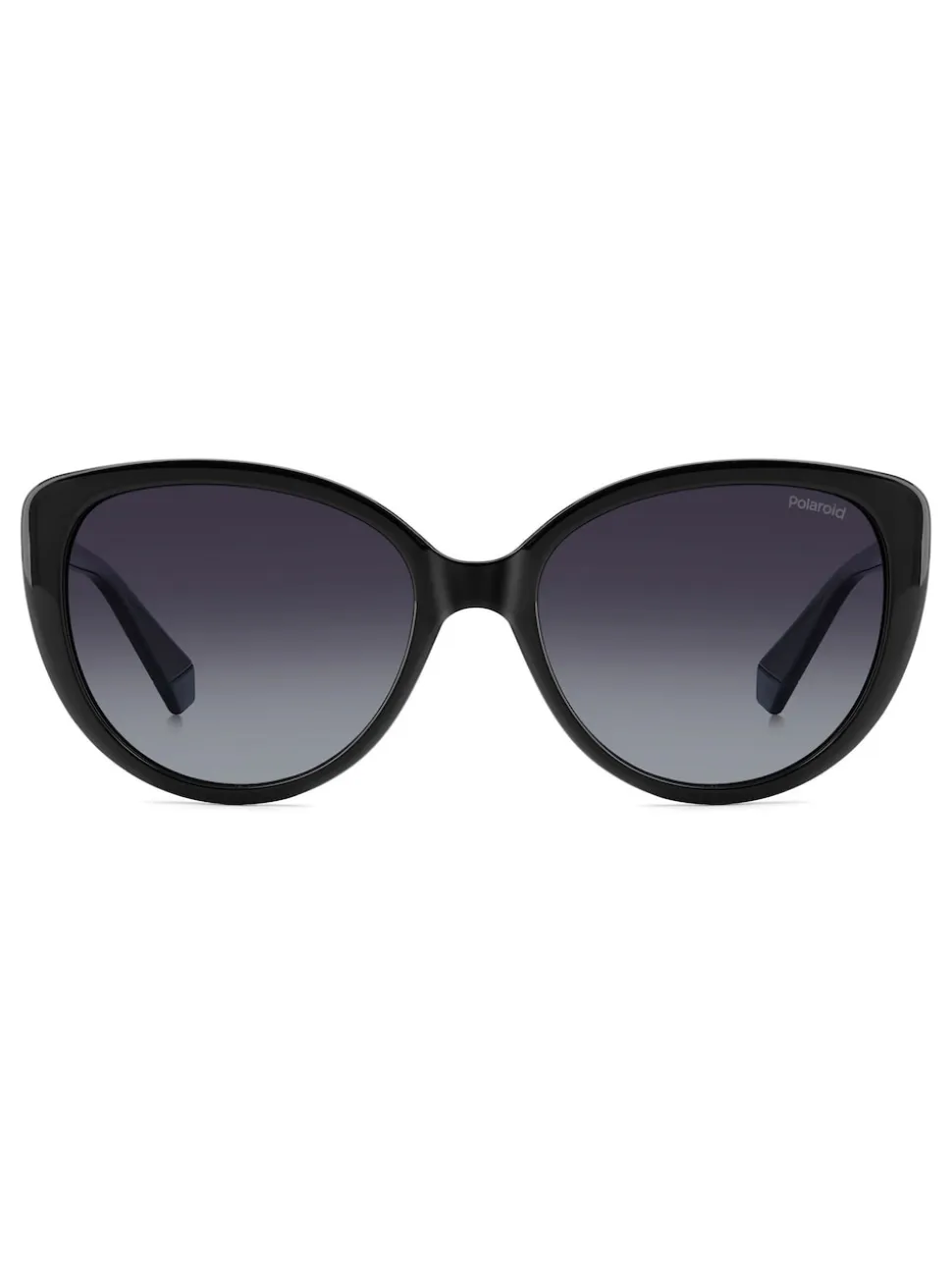 Lunettes de soleil Polaroid noires œil de chat avec ornements bijoux