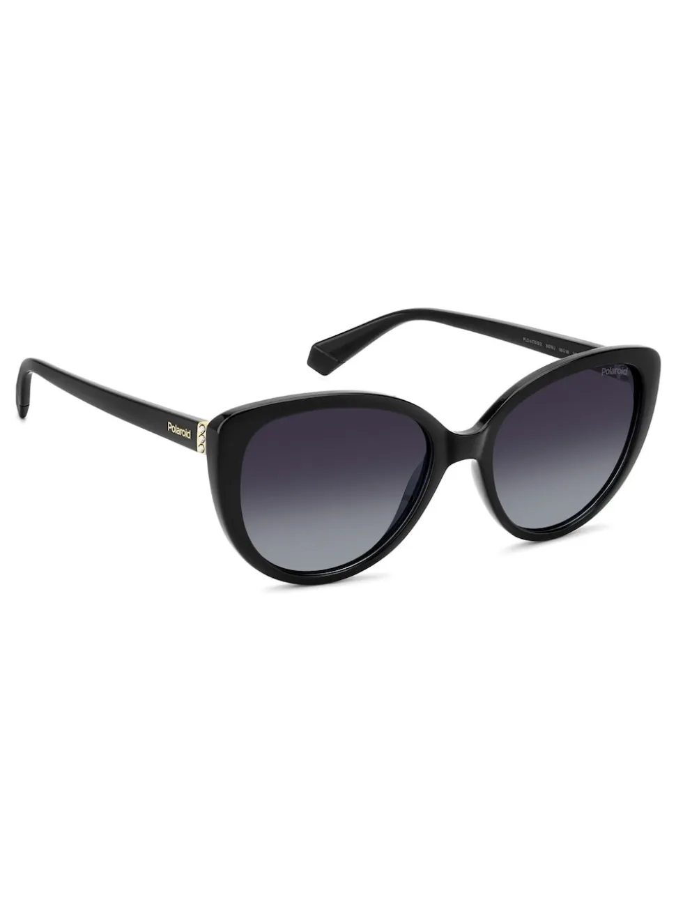 Lunettes de soleil Polaroid noires œil de chat avec ornements bijoux