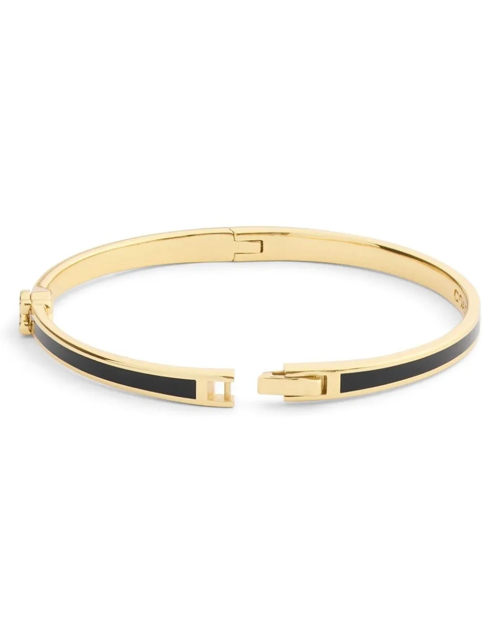 Émail noir - COACH bracelet en forme de C Signature