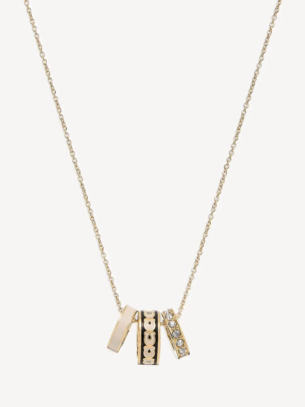 Émail noir - Collier COACH C rond en émail