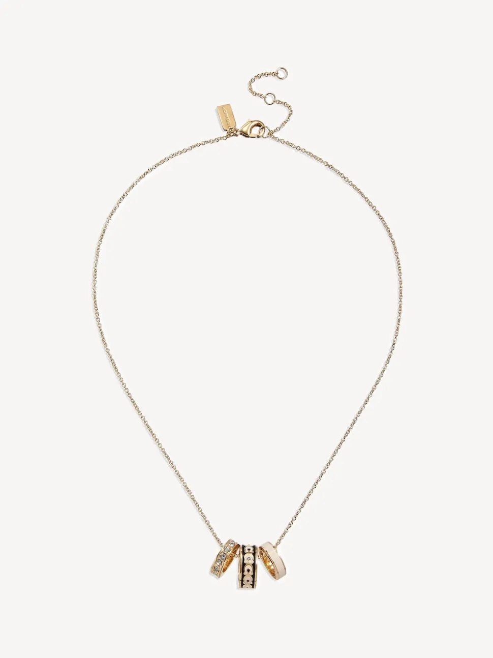 Émail noir - Collier COACH C rond en émail