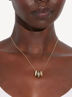 Émail noir - Collier COACH C rond en émail