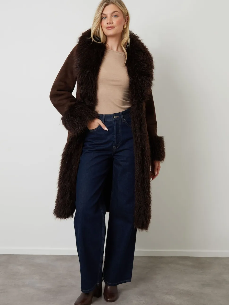 Manteau Another Sunday en Faux daim