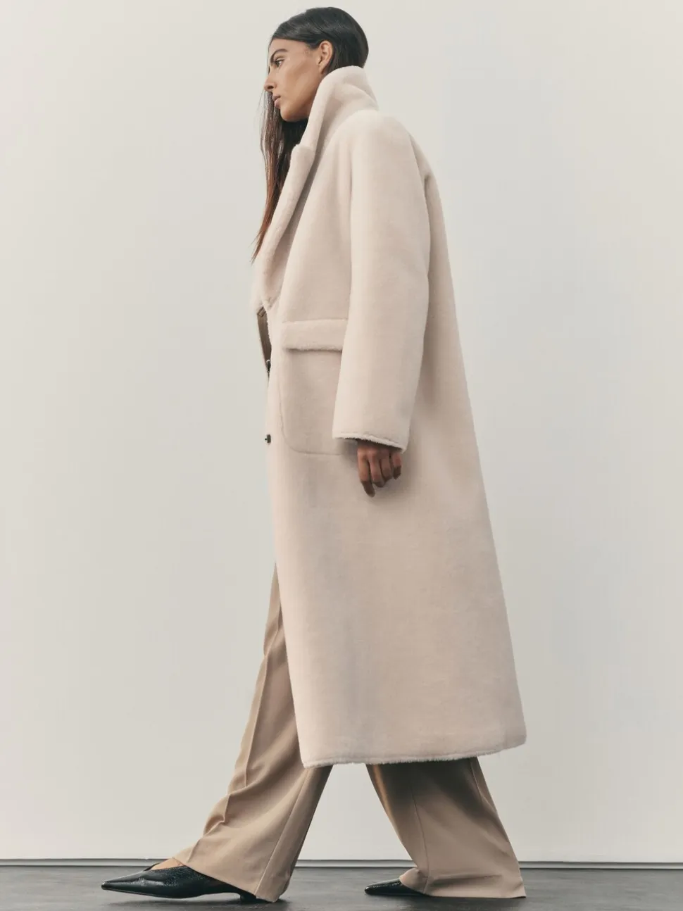 Manteau maxi en faux shearling Nodinary