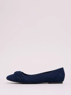 marine - Ballerines plates Friends Like These Twist Detail à bout rond