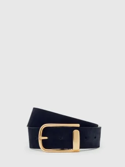 marine - Ceinture en cuir avec boucle à demi-passant Reiss Iyla