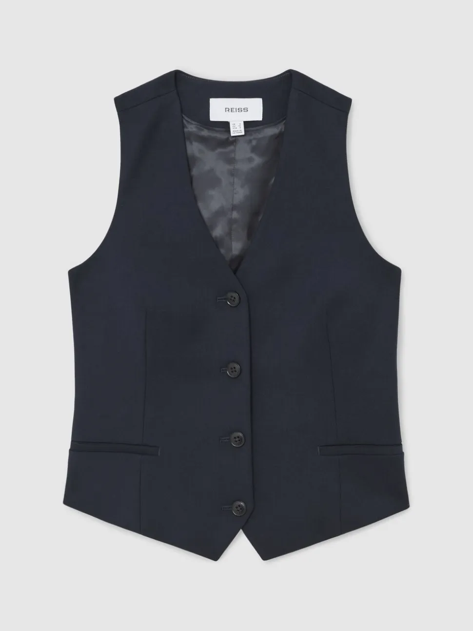 marine - Gilet Reiss Gabi en sergé à simple boutonnage