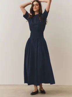 marine - Jupe longue Maxi froncée