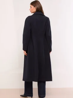 marine - Lipsy Manteau long à manches ovoides à simple boutonnage