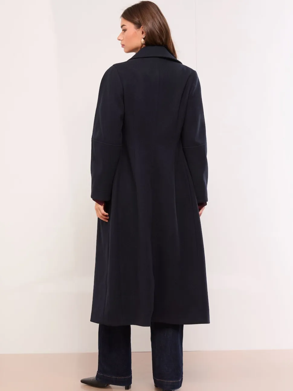 marine - Lipsy Manteau long à manches ovoides à simple boutonnage