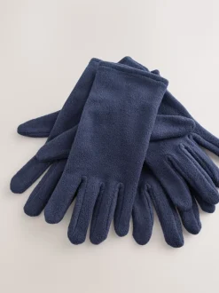 marine - Lot de 2 paires de gants en polaire