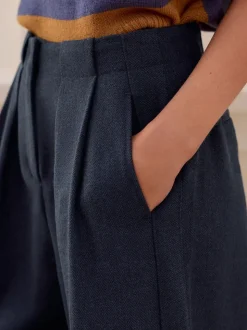 marine - N. Premium Jupes-culottes à Chevrons avec laine