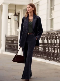 marine - Pantalon bootcut N. Premium en velours côtelé