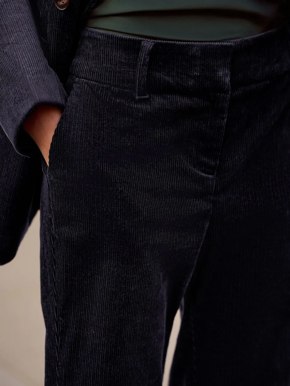 marine - Pantalon bootcut N. Premium en velours côtelé