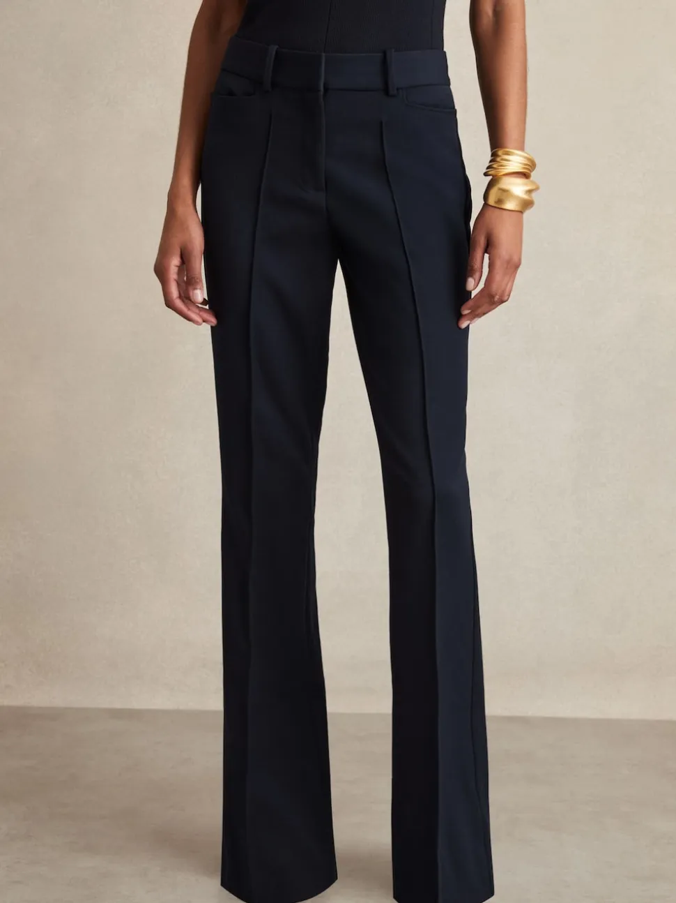 marine - Pantalon de costume Reiss Gabi évasé