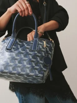 marine - Sac à bandoulière à imprimé géométrique
