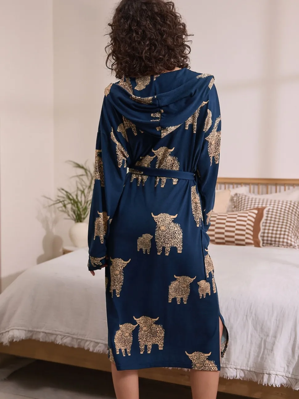 Marine Hamish the Highland Cow - Robe de chambre légère douillette