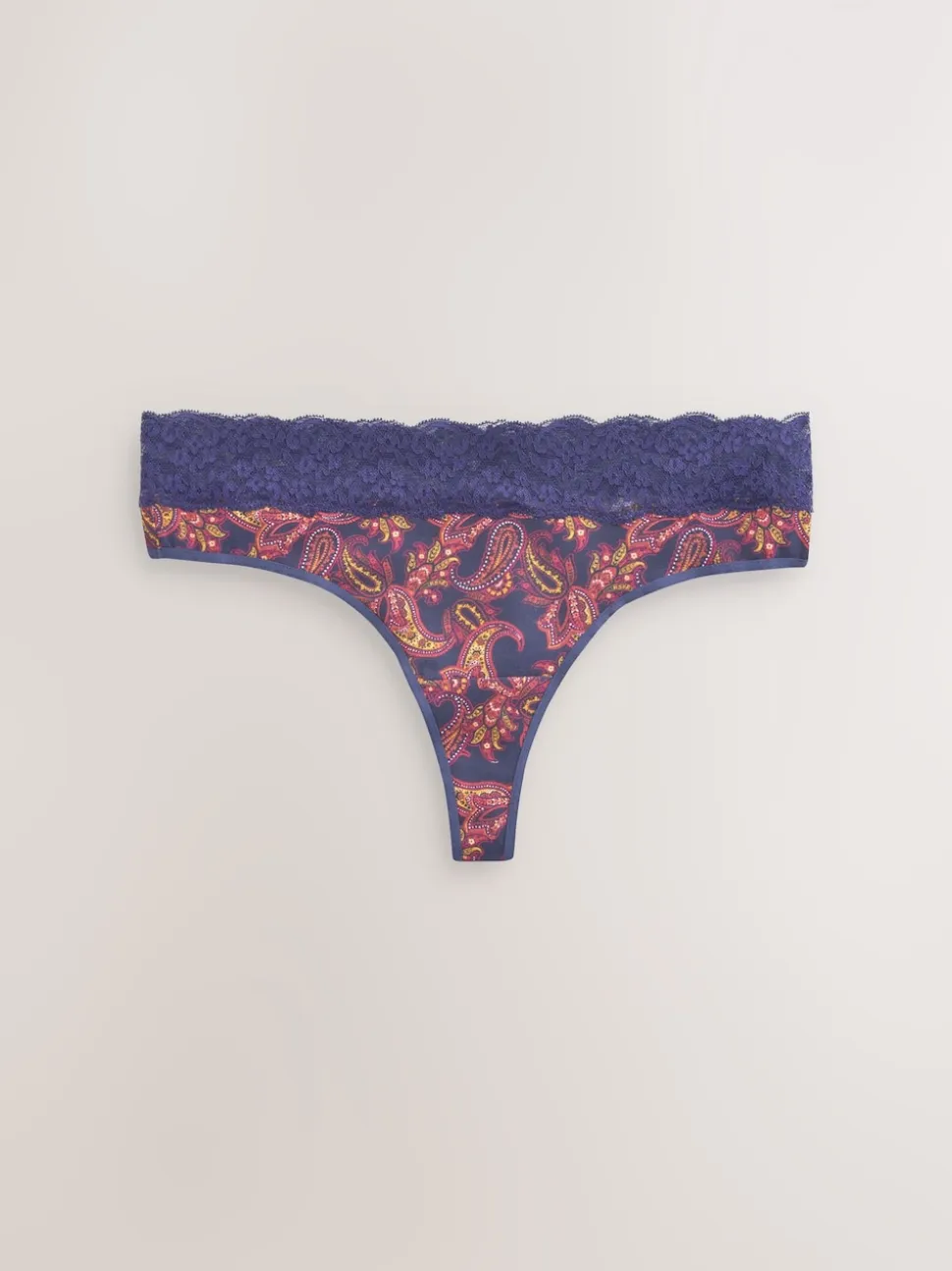 Marine Paisley - Lot de 4 culottes en coton et dentelle