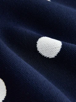 Marine Polka Dot - Veste zippée élégante en maille à col