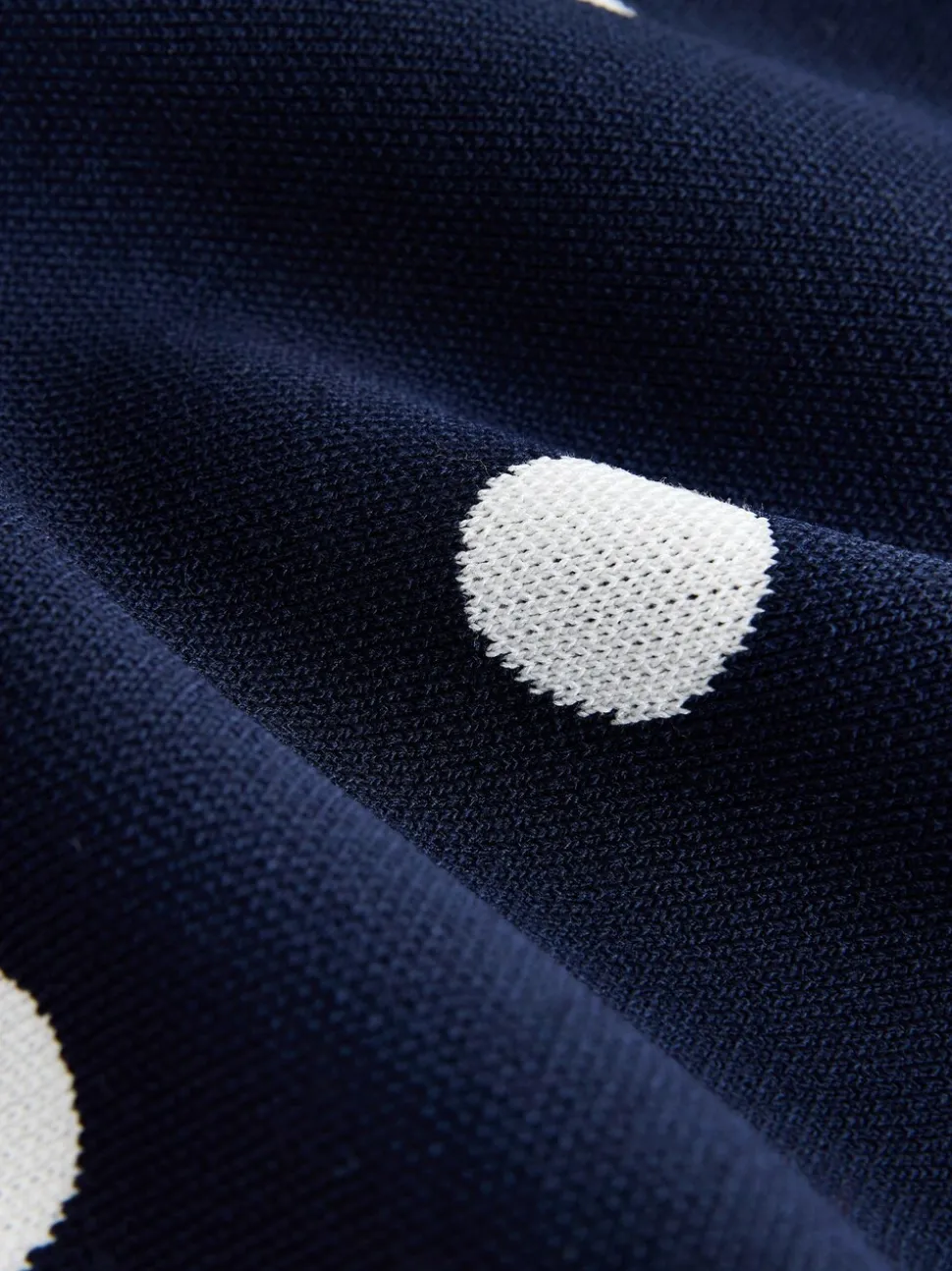 Marine Polka Dot - Veste zippée élégante en maille à col