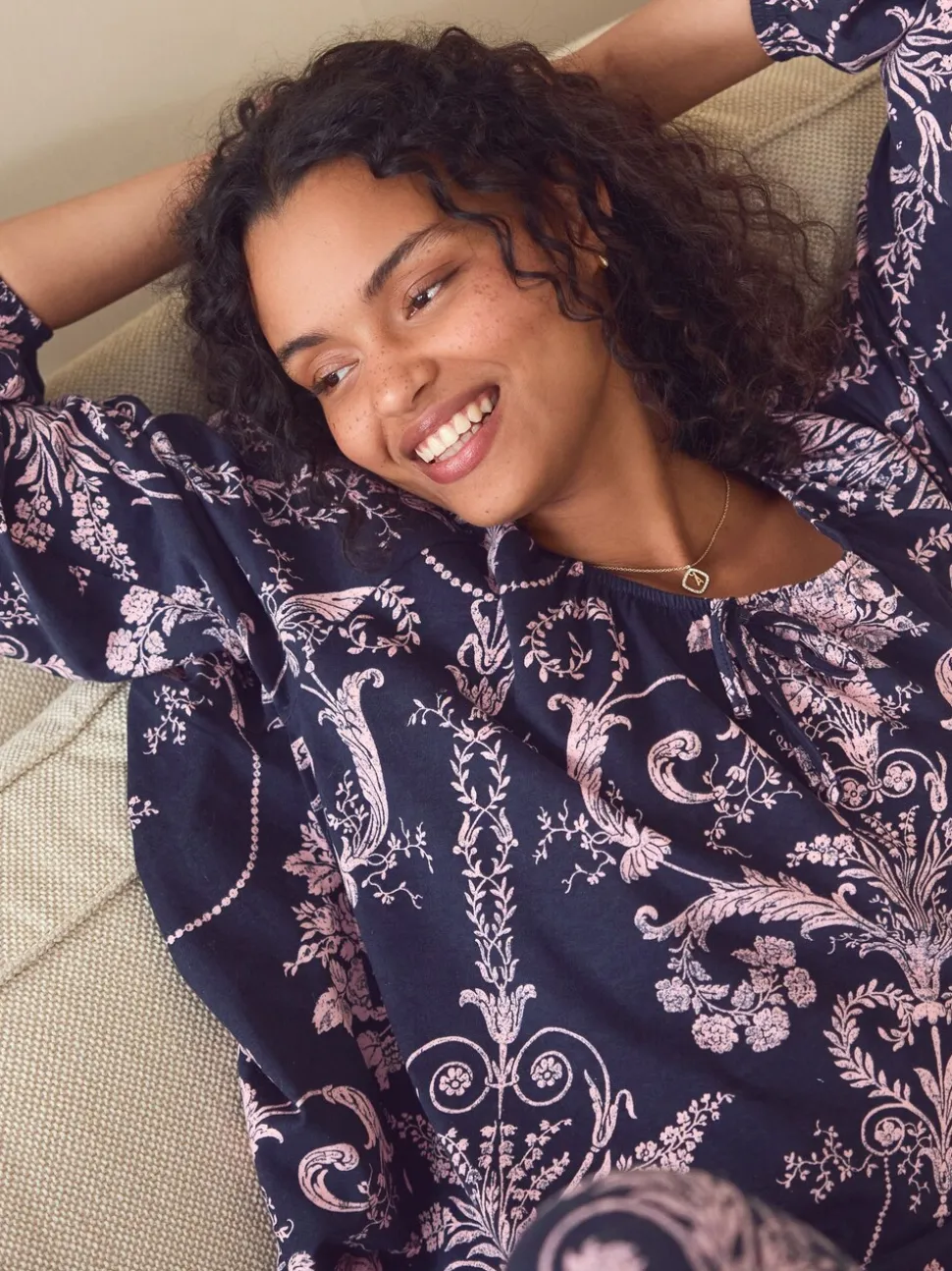 Marine/Rose - Pyjama Laura Ashley