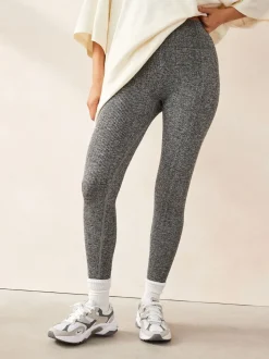 Marl gris - Côtelé sans couture Taille haute Leggings