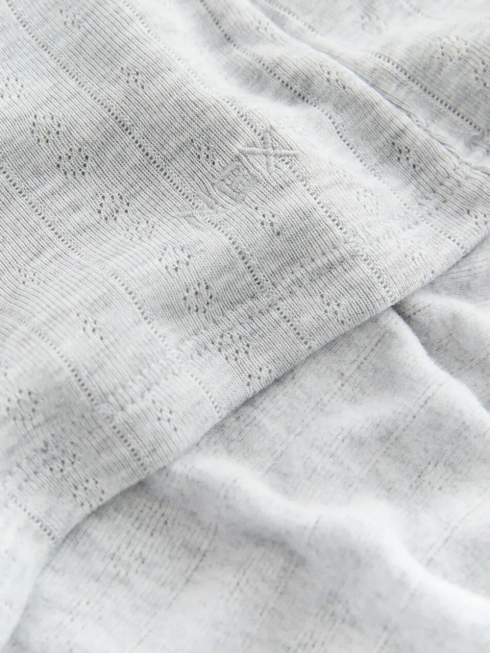 Marl gris - Haut thermique à manches longues en maille pointelle