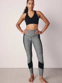 Marl gris - Legging Sports Dry Tech Tummy Control taille haute