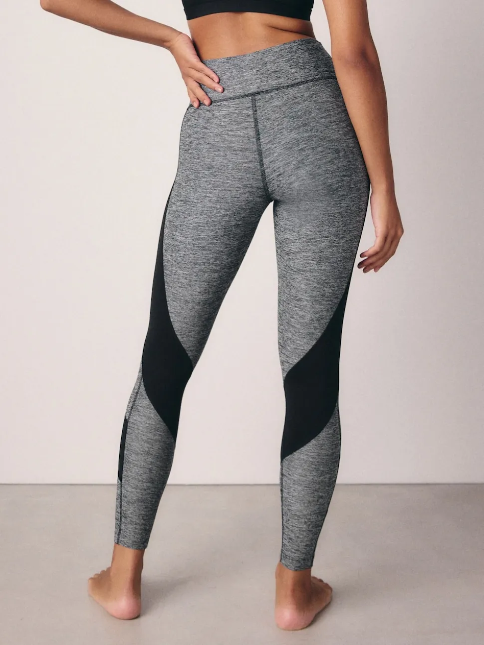 Marl gris - Legging Sports Dry Tech Tummy Control taille haute