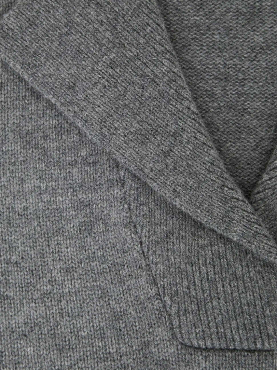 Marl gris - Pull en maille à col en laine et cachemire Reiss Flo