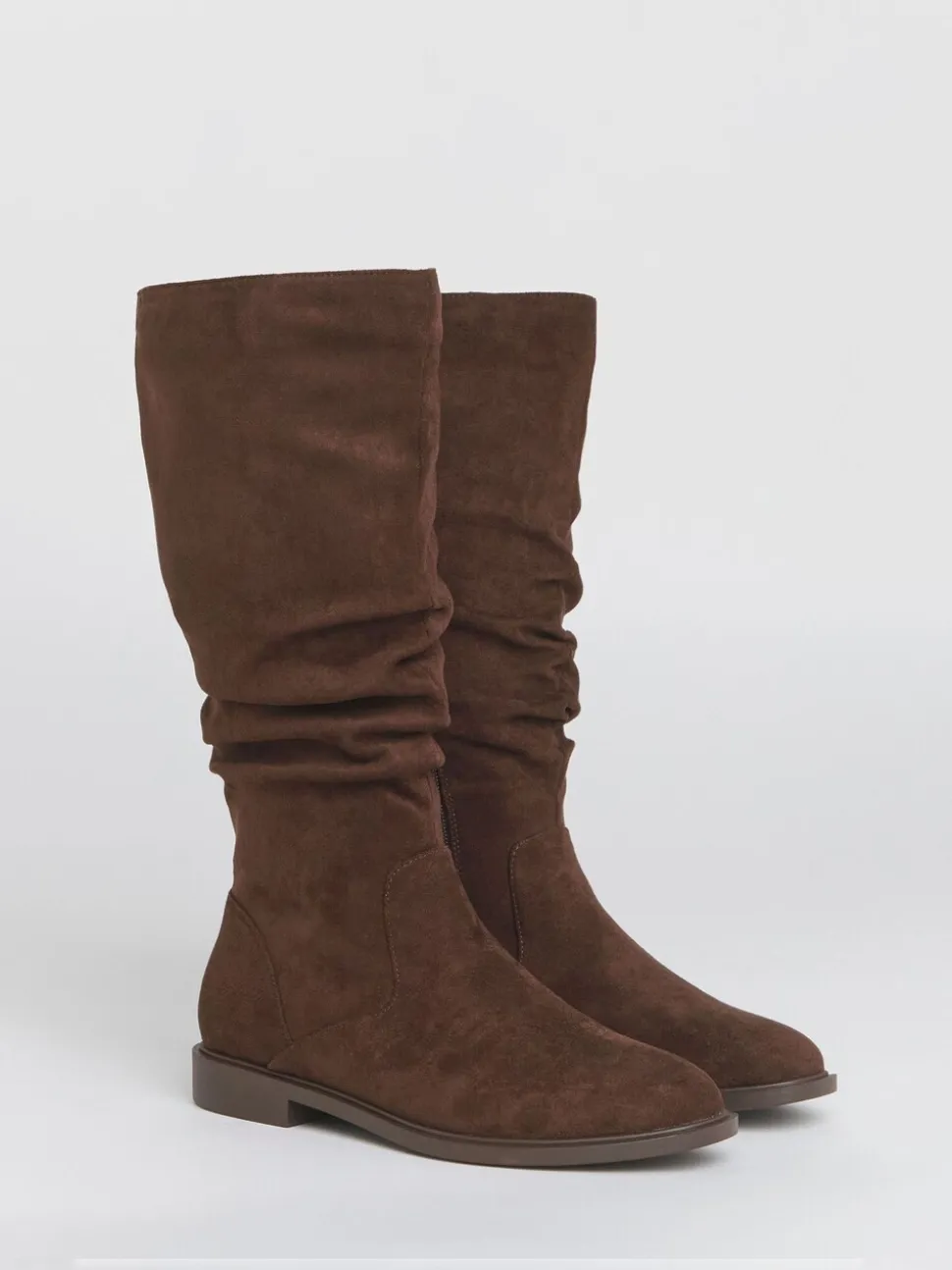 Marron - Bottes froncées JD Williams hauteur genou