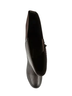 Marron - Bottes longues Pavers Wide Fit en cuir élastique