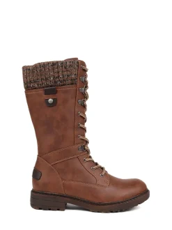 Marron - Bottes Pavers à lacets et mollet