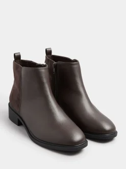 Marron - Bottes Yours Curve à coupe large et à bordure métallique