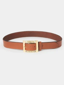 Marron - Ceinture Osprey London The Chain en cuir à boucle