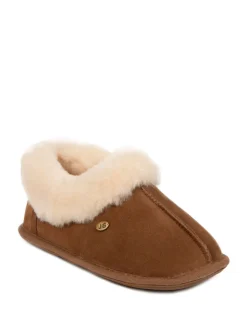 Marron - Chaussons Just Sheepskin femme bleus classiques en peau de mouton
