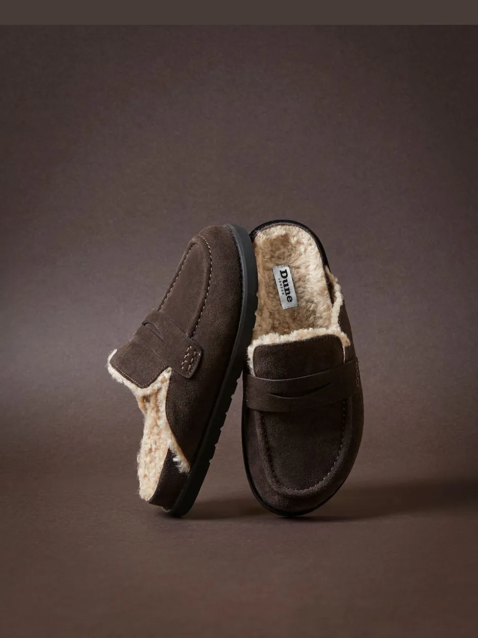 Marron - Dune London Mocassins dos nu doublés Goldy