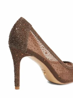Marron - Dune London talons de cour à hotfix ornés les plus brillants