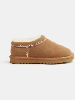 Marron - Hush Col Shearling rembourré Snug Slippers