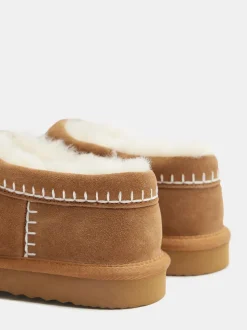Marron - Hush Col Shearling rembourré Snug Slippers